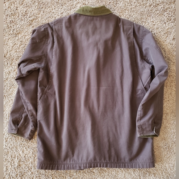 L.L. Bean original field coat cotton plaid lined canvas hunting olive mens XL - Picture 5 of 8